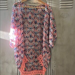 Maurices Multicolor Patterned Kimono